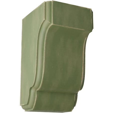 Ekena Millwork 2 1/2"W x 2 3/4"D x 4 1/2"H Capistrano Mission Wood Vintage Decor Corbel, Restoration Green CORWD02X02X04CPGR